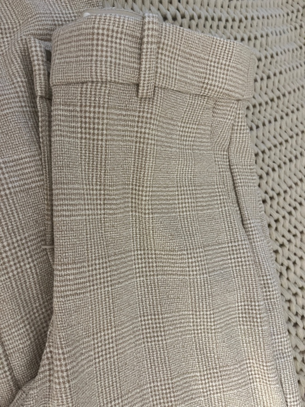 H&M Beige Glen Plaid Trousers